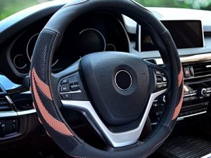 Alusbell Microfiber Leather Steering Wheel Cover Breathable Auto Car Steering Wheel Cover for Men and Women