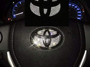 SummerPlus Bling Bling Car Steering Wheel Decorative Diamond Sticker Compatible with Toyota MARKX,Camry,Highlander,Corolla,RAV4 (Compatible with Toyota)