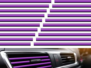 Frienda 20 Pieces Car Air Conditioner Vent Outlet Decoration Strips Universal Waterproof Bendable Car Vent Outlet Trim Decoration Car Interior Accessories for Straight Air Vent Outlet (Purple)