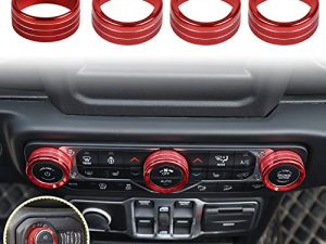 Voodonala Air Conditioner Headlight Switch Knob Trim for 2018-2022 Jeep Wrangler JL JLU Gladiator JT