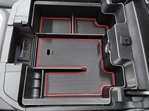 Full Size Center Console Organizer Tray Compatible with 2019-2022 Chevy Silverado/GMC Sierra 1500 and 2020-2022 2023 Silverado/Sierra 2500HD 3500HD Accessories -Full Console w/Bucket Seats ONLY
