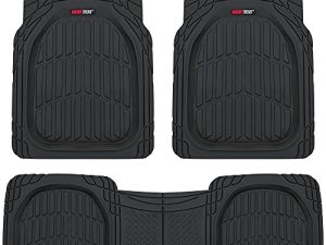 Motor Trend 923-BK Black FlexTough Contour Liners-Deep Dish Heavy Duty Rubber Floor Mats for Car SUV Truck & Van-All Weather Protection Trim to Fit Most Vehicles