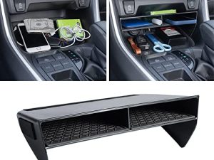 JDMCAR Customized Bigger Slots Center Console Organizer Compatible with Toyota RAV4 2023 2022 2021 2020 2019 Accessories Larger Divider Tray Gear Shift Secondary Storage Box
