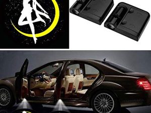 2Pcs Universal Car 3D Wireless Magnetic Car Door Step LED Welcome Logo Shadow Ghost Light Laser Projector Lamp No Drillin (Sailor Moon 2)