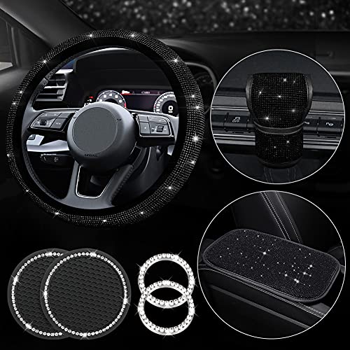 Diamond Bling Steering Wheel Cover for Women Foldable Universal Fit 15 Inch Diamond Bling Steering Wheel Cover for Women Foldable Universal Fit 15 Inch