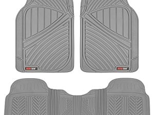Motor Trend FlexTough Performance All Weather Rubber Car Floor Mats - 3 Piece Floor Mats Automotive Liners for Cars Truck SUV