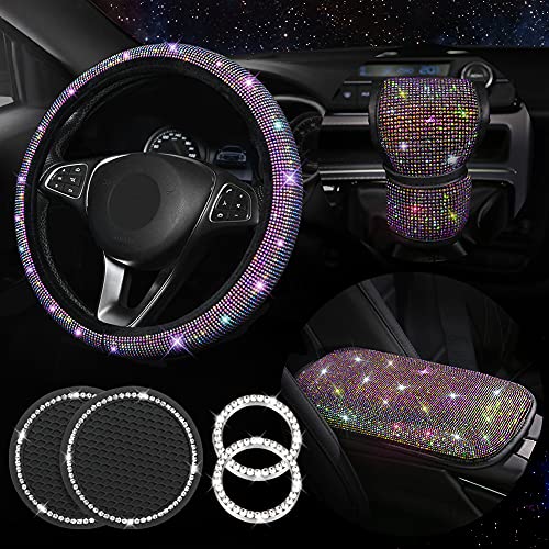Diamond Bling Steering Wheel Cover for Women Foldable Universal Fit 15 Inch Diamond Bling Steering Wheel Cover for Women Foldable Universal Fit 15 Inch