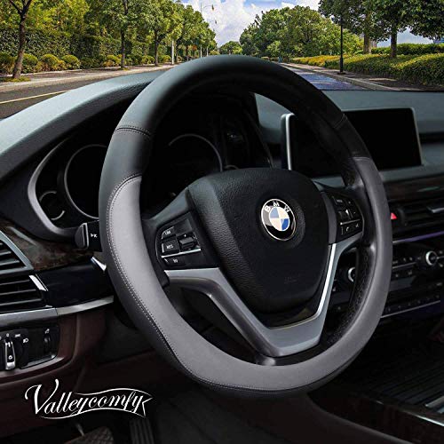 Valleycomfy Microfiber Leather Steering Wheel Covers Universal 15 inch (Gray) Valleycomfy Microfiber Leather Steering Wheel Covers Universal 15 inch (Gray)