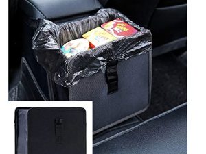 Miytsya Hanging Car Trash Bag Can Premium Waterproof Litter Garbage Bag Organizer 22*22*14.5CM (Black)