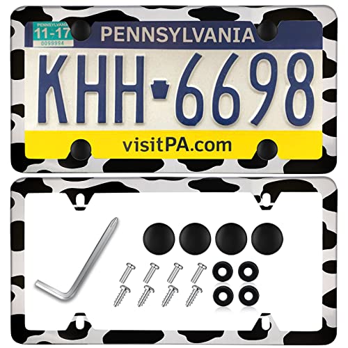 Cow Print License Plate Frame for Car Cow Print License Plate Frame for Car