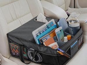 High Road SeatStash Car Front Seat Organizer with Tissue Holder and Divided Multipurpose Storage Compartments