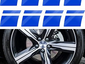 8 Pcs Wheel Rim Decal Stripes Car Decals Reflective Car Stickers Automotive Decals Hash Stripe Stickers for 18-21 Inch Wheels Tire Rim Safety Decoration Accessories(Blue)