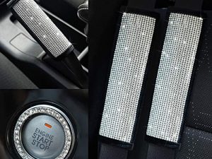 Valleycomfy Soft Velvet Seat Belt Shoulder Pads with Bling Rhinestones Car Bling Seat Belt Covers for Women