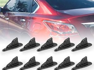 RULLINE 10pcs/Set Diffuser Shark Fin Kit Compatible with Spoiler Roof Wing Air Vortex Generator Carbon Fiber Pattern