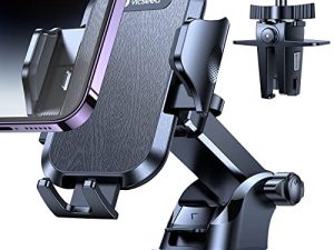 VICSEED Car Phone Holder Mount [Thick Case & Big Phones Friendly] Long Arm Suction Cup Cell Phone Holder Car Dashboard Windshield Air Vent Hands Free Clip Car Phone Mount for iPhone Samsung