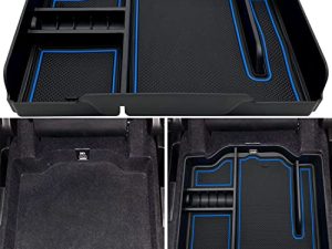 EVTIME Center Console Organizer fit for Dodge RAM 1500 2500 3500 2022 2021 2020 2019 Accessories Interior Storage Box Armrest Storage Tray (Blue)