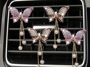 4 Pcs Bling Butterfly Car Aromatherapy Air Vent Clips