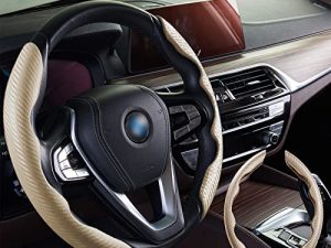 Carbon Fiber Steering Wheel Cover for Women&Man