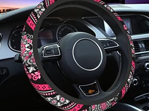 Boho Car Steering Wheel Cover Auto Accessories Universal 15 Inch Non-Slip Neoprene for Women Cute Automotive SUV Van Truck Wheel Protector