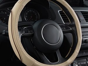 CAR PASS Line Rider Universal Fit Delux Leather Steering Wheel Cover
