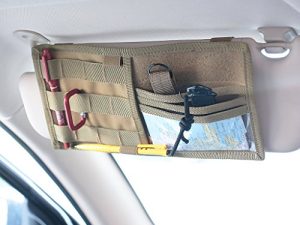 LIVIQILY Tactical Molle Vehicle Visor Panel Truck Car Sun Visor Organizer Holder Pouch Sunshade Storage Bag
