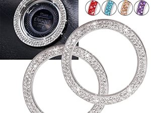 ToBeQueen Car Bling Ring Crystal Car Stickers Rings Womens Car Decals
