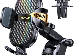 [UPGRADED] TORRAS Cell Phone Holder for Car [Thick Case & Heavy Phone Friendly] 3 in 1 Car Phone Holder Mount Dashboard Air Vent Windshield Fit for iPhone 14 13 12 11 Pro Max Samsung Galaxy Note Ultra
