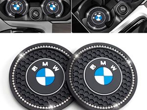 AOKADUTE Car Cup Holder Coaster Compatible with BMW M1 3 5 6 Series X1 X3 X7 X5 X6 Z4 7 Series Recessed Silicone Non-Slip Drink Coaster Car Interior Accessories 2.76 Inch 2 Pieces