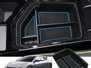 MARCHFA Center Console Organizer Tray Compatible for 2022 2023 Kia EV6 Accessories Armrest Box Tray Organizer Insert Secondary Storage Box for EV6 2022 2023 (Blue)