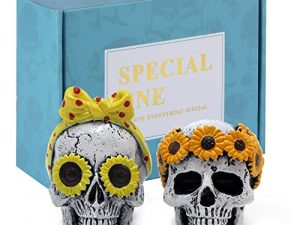 Giftable Daisy Flower Car Air Fresheners Vent Clips Diffusers with Fragrance Pads Funny Goth Skull Car Accessories Interior Skull Birthday/Christmas for Women Girls (2 Pack)