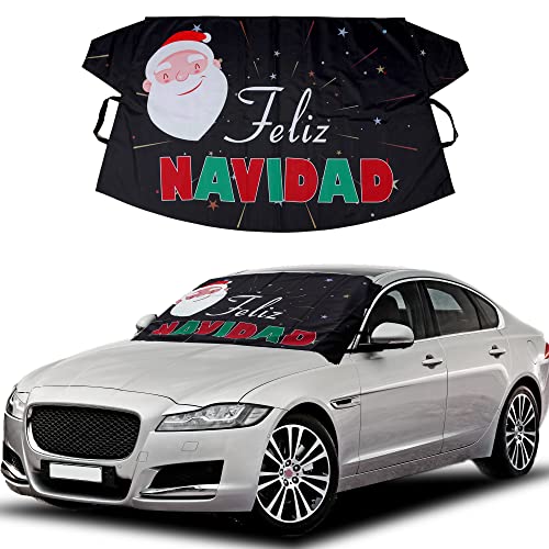 EcoNour Car Windshield Snow Cover for Car Decor | Tough 600D Polyester Fabric Windshield Snow Cover | Water & Sag-Proof Christmas Car Accessories for Ice Removal | Standard (69 x 42 inches) EcoNour Car Windshield Snow Cover for Car Decor | Tough 600D Polyester Fabric Windshield Snow Cover | Water & Sag-Proof Christmas Car Accessories for Ice Removal | Standard (69 x 42 inches)