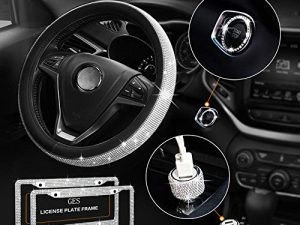 Diamond Bling Steering Wheel Cover for Women Universal Fit 15 Inch