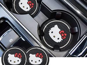 Car Cup Holder Coaster for Hello Kitty 2.75 Inch Cup Holder Insert Coaster Fit Hello Kitty Car Accessories (2PCS