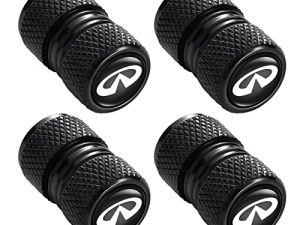 Lianxiaw Metal Auto Tire Valve Stem Compatible with Infiniti QX30 QX50 QX60 QX70 QX80 Trim Accessories 4pcs Black