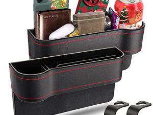 Kalafun Car Seat Organizer and Storage - Multifunctional Car Front Seat Gap Filler with Cup Holder
