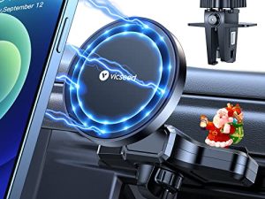 VICSEED Magnetic Phone Holder for Car [Strongest Magnet Power] 2 in 1 Super Stable CD Slot & Air Vent Magsafe Car Mount 360° Rotation Magnetic Car Mount for MagSafe iPhone 14 13 12 Pro Max All Phones