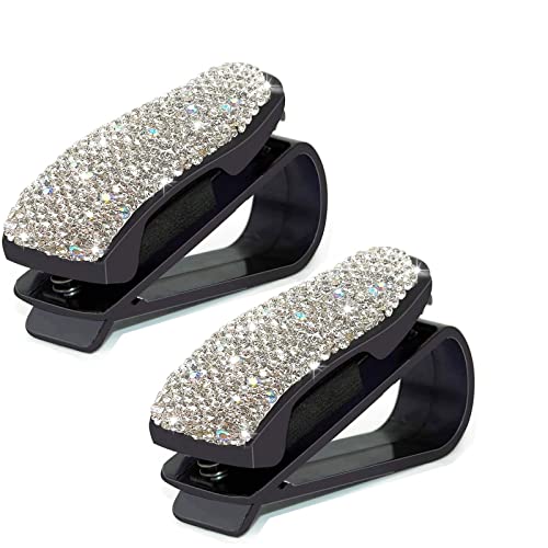 JOJOY LUX 2 PCS Car Glasses Holder Universal Car Visor Sunglasses Holder Clip Bling Bling Eyeglasses Hanger and Ticket Card Clip Eyeglasses Mount for Car JOJOY LUX 2 PCS Car Glasses Holder Universal Car Visor Sunglasses Holder Clip Bling Bling Eyeglasses Hanger and Ticket Card Clip Eyeglasses Mount for Car