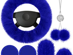 Frienda 6 Pieces Fluffy Steering Wheel Covers Set