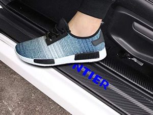 JEYODA Car Door Sill Car Threshold Pedal Sticker for Nissan Frontier Decoration Carbon Fibre Vinyl Sticker Car Accessories Car-Styling (Blue)