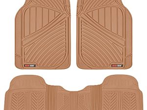 Motor Trend FlexTough Performance All Weather Rubber Car Floor Mats - 3 Piece Floor Mats Automotive Liners for Cars Truck SUV