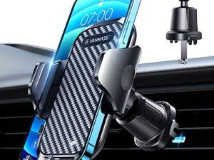 VANMASS [2022 Latest] Car Vent Phone Mount [Super Steel-Hook] Air Vent Holder Clip Sturdiest Shockproof Universal Mobile Cell Phone Mount Handsfree Stand Cradle for iPhone 14 13 Samsung Galaxy Black