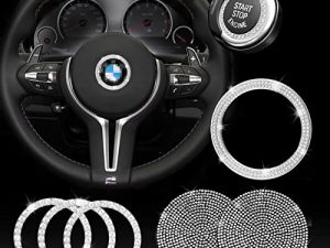 JINGSEN Bling Car Steering Wheel Diamond Sticker for BMW