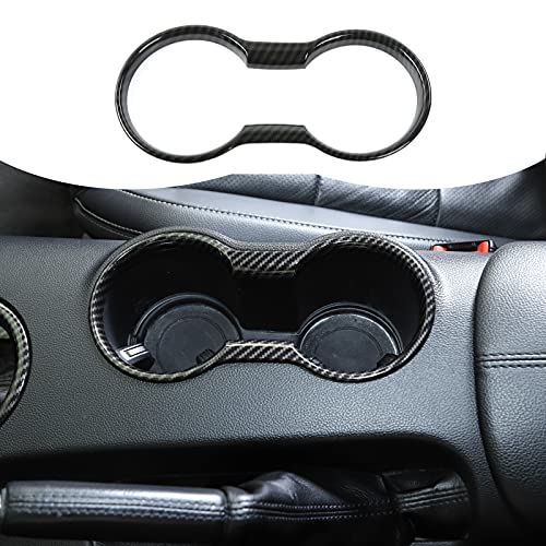 RT-TCZ Carbon Fiber Cup Holder Cover Frame Trim Interior Accessories for Ford Mustang 2015-2022 RT-TCZ Carbon Fiber Cup Holder Cover Frame Trim Interior Accessories for Ford Mustang 2015-2022
