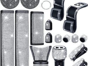 19 Pcs Bling Car Accessories Set