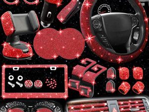 27 Pcs Bling Car Accessories Set for Women