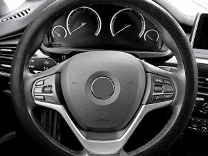 FH Group FH3001BLACK Universal Fit Silicone Snake Pattern with Massaging Grip Black Steering Wheel Cover fits most Cars